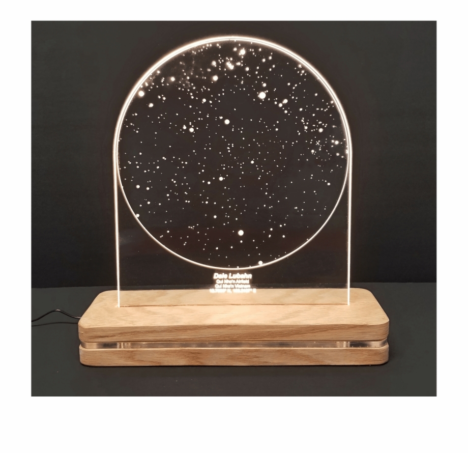 Led Free Standing Modern Star Chart With Custom Engraving