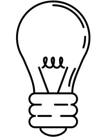 Lightbulb coloring page.