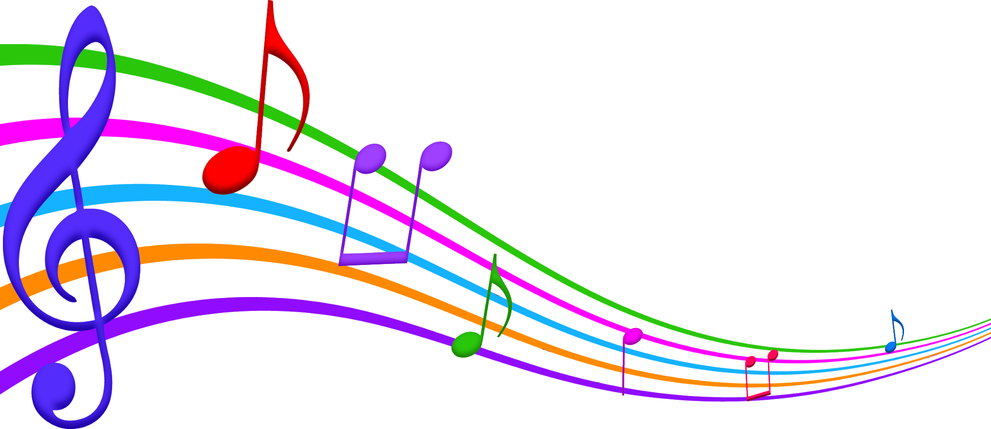 Music notes colorful.