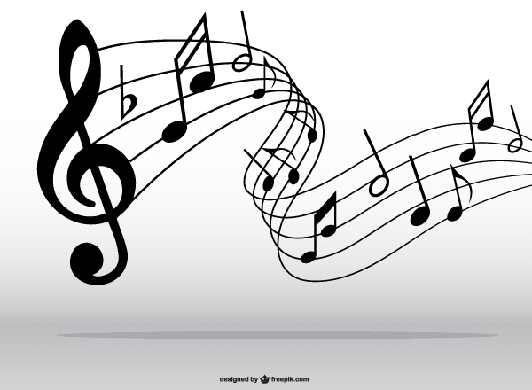 free music notes clipart swirl