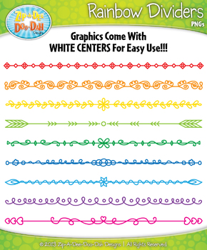 FREE Rainbow Doodle Page Divider Clipart