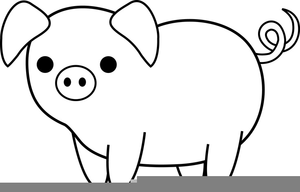 Free Black And White Pig Clipart