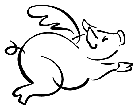 free pig clipart flying