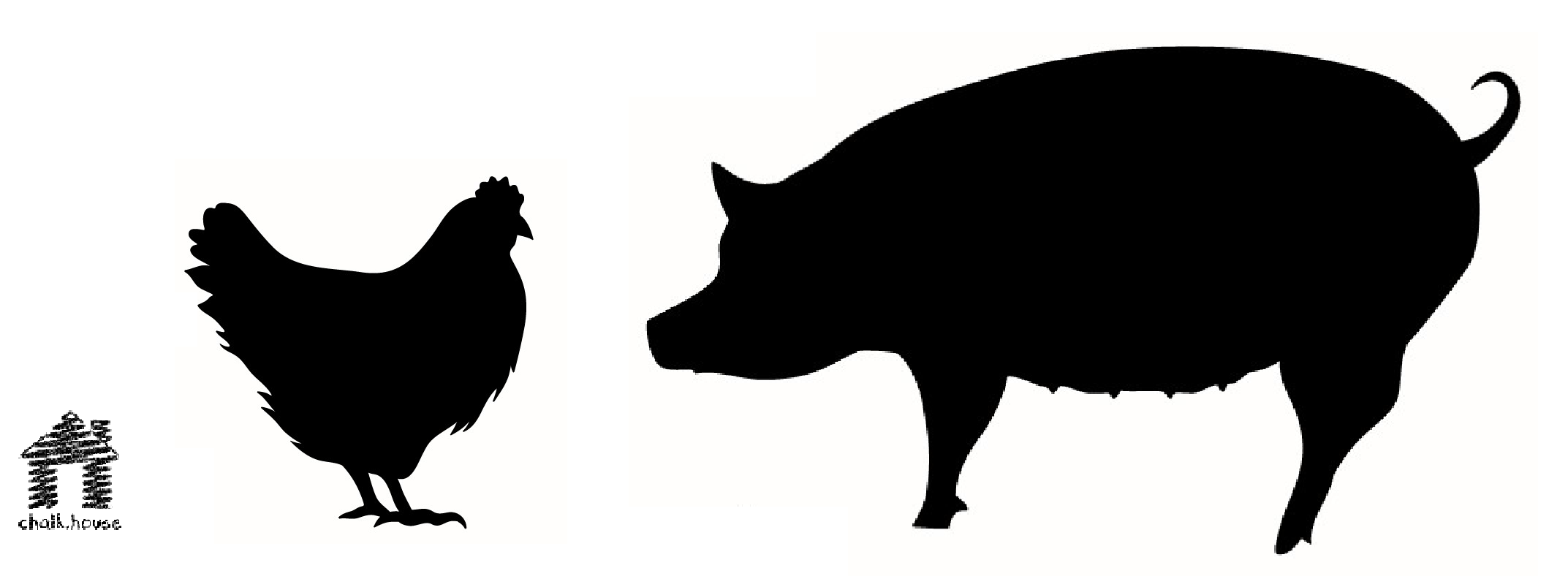 Chickens clipart pig.