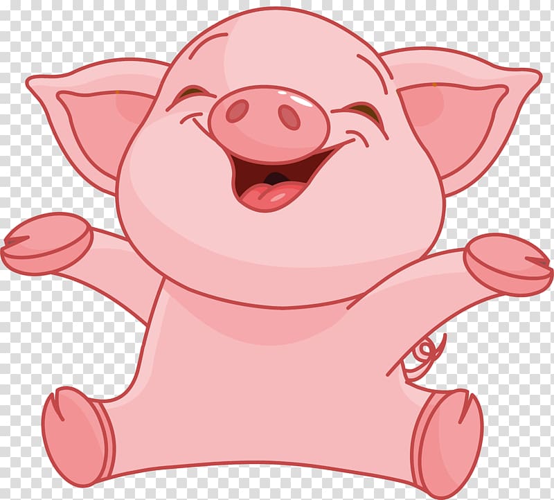 Piglet illustration, Domestic pig Cartoon , pig transparent