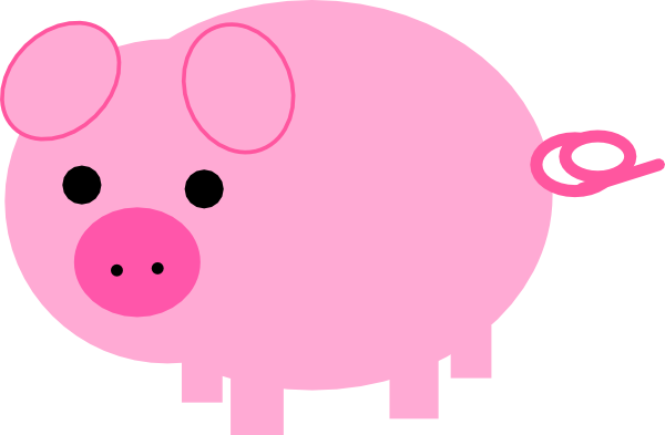 Pink Pig Vector Clipart