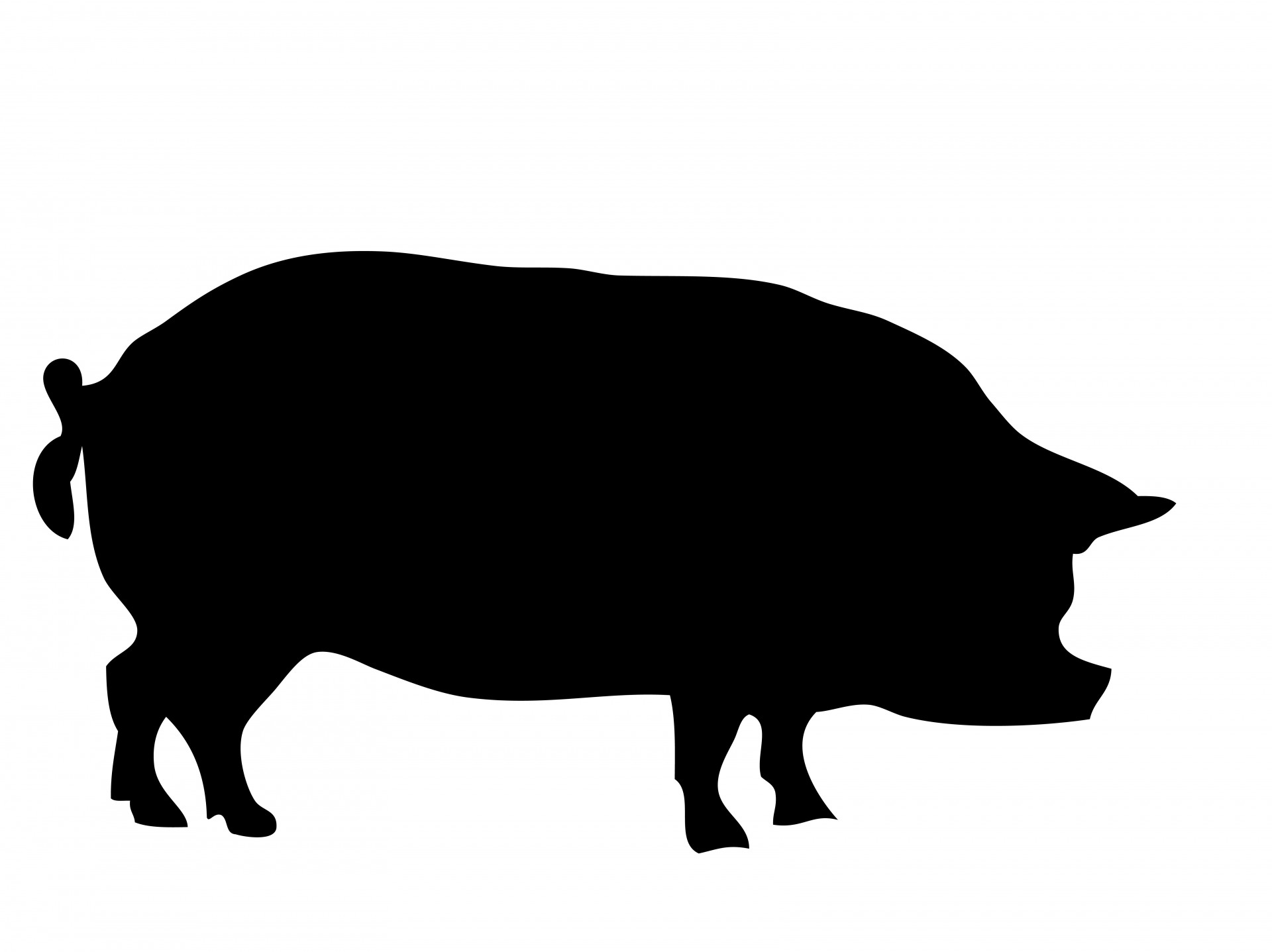 Free Pig Silhouette, Download Free Clip Art, Free Clip Art
