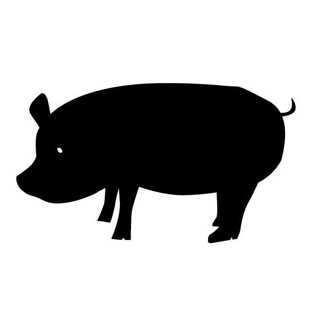 Pig animal silhouette.