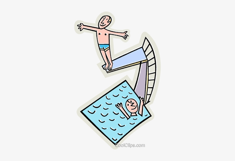 Swimming Pool With Diving Board Royalty Free Vector