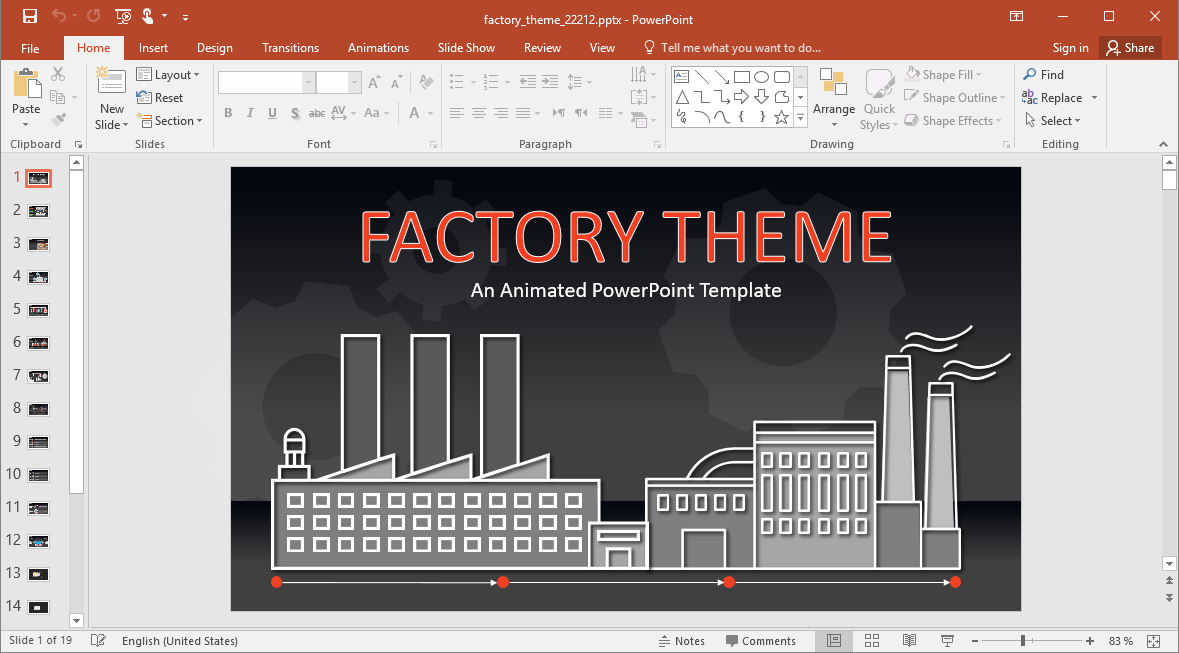 Animated Factory Processes PowerPoint Template