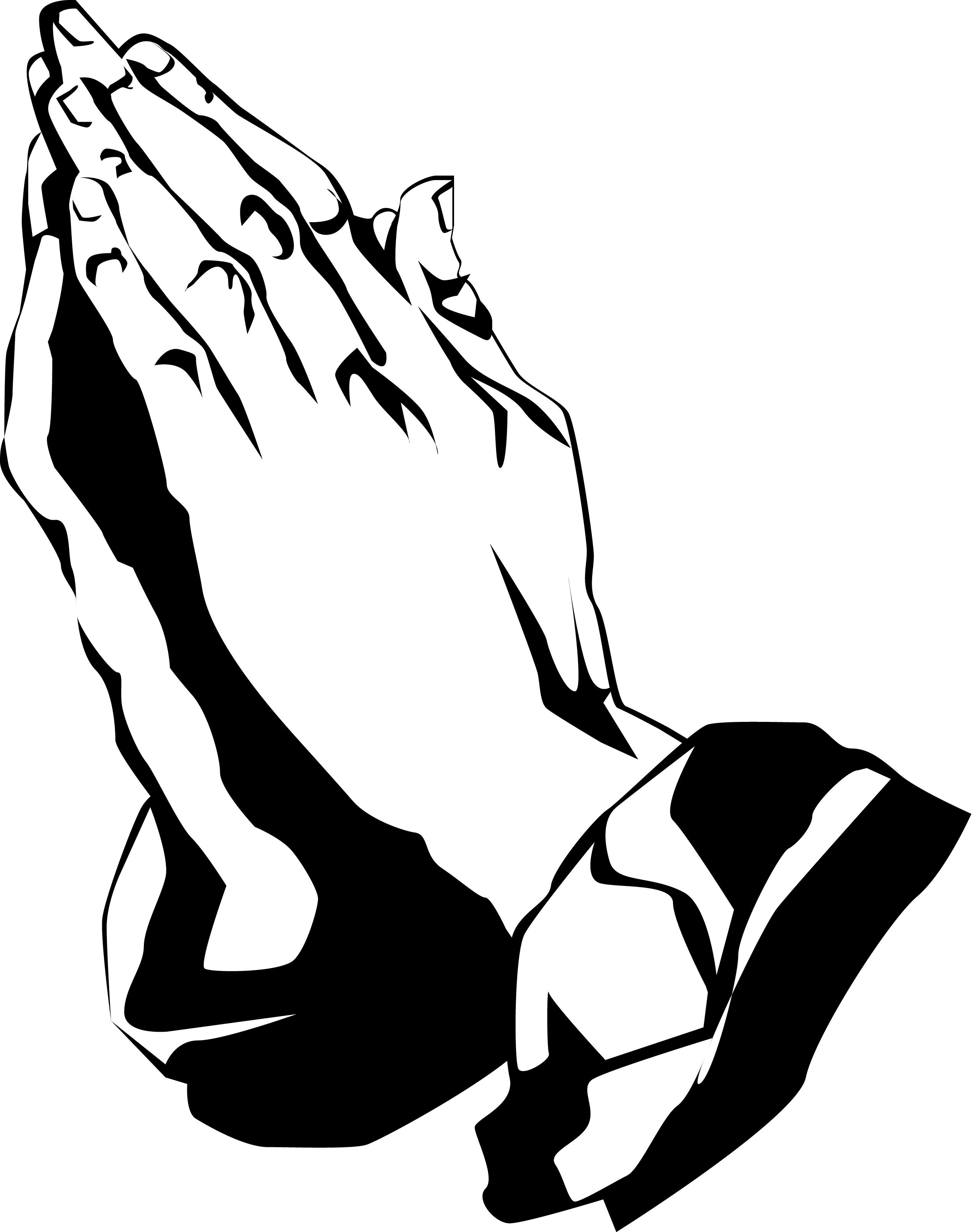 Church praying hands clipart