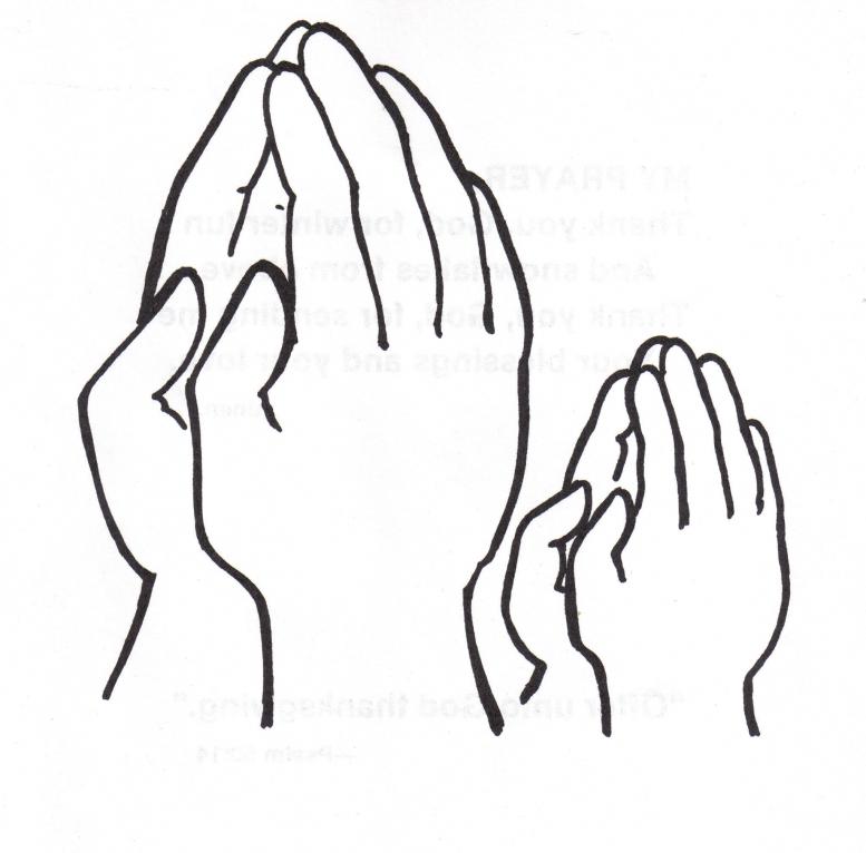 Children praying hands.