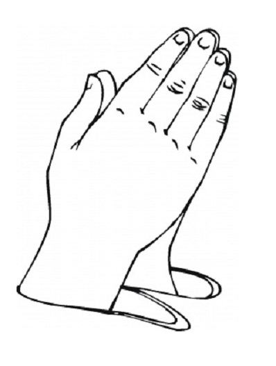 Free coloring pages of tcross and praying hands image