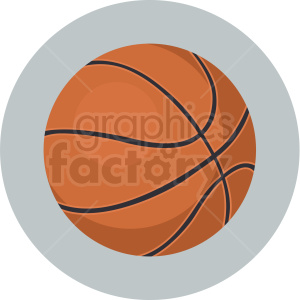 Basketball vector clipart on circle background