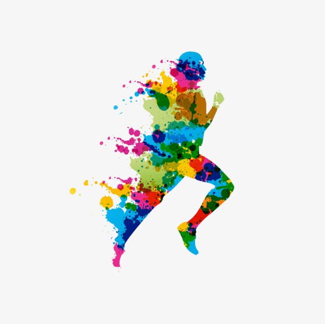 Running Man Color Buckle Creative Hd Free PNG, Clipart
