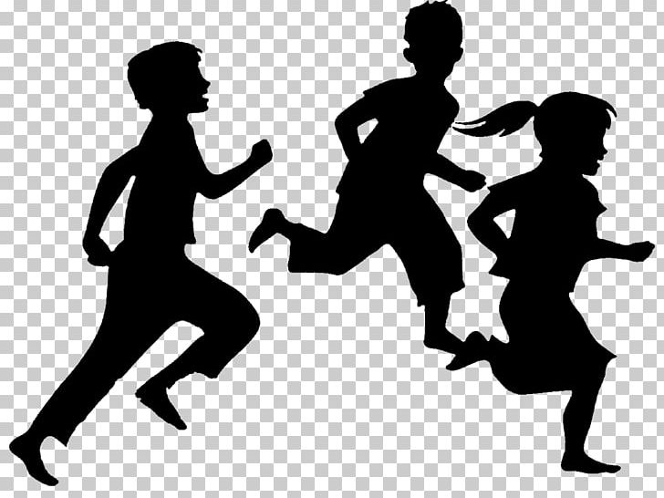 Child silhouette running.