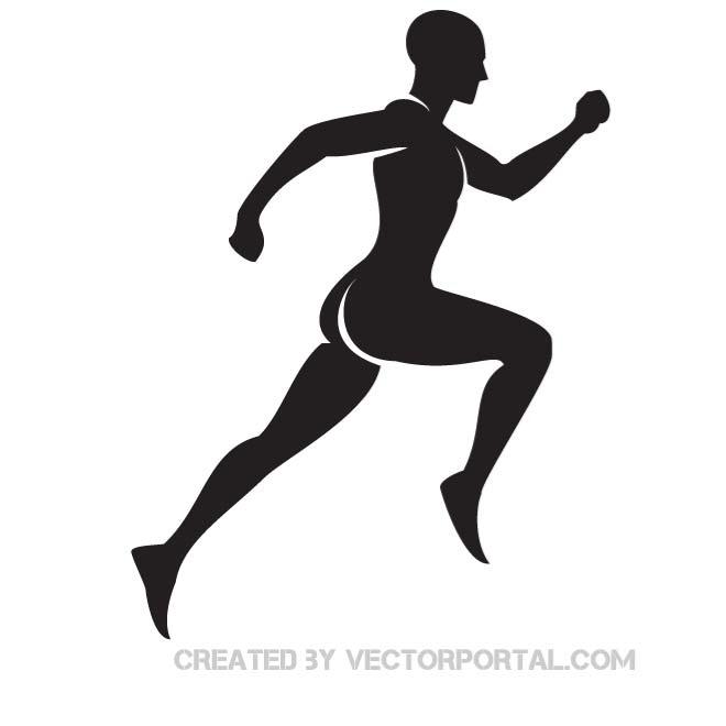 Vector silhouette runner.