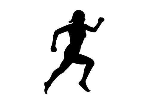 free runners clipart woman