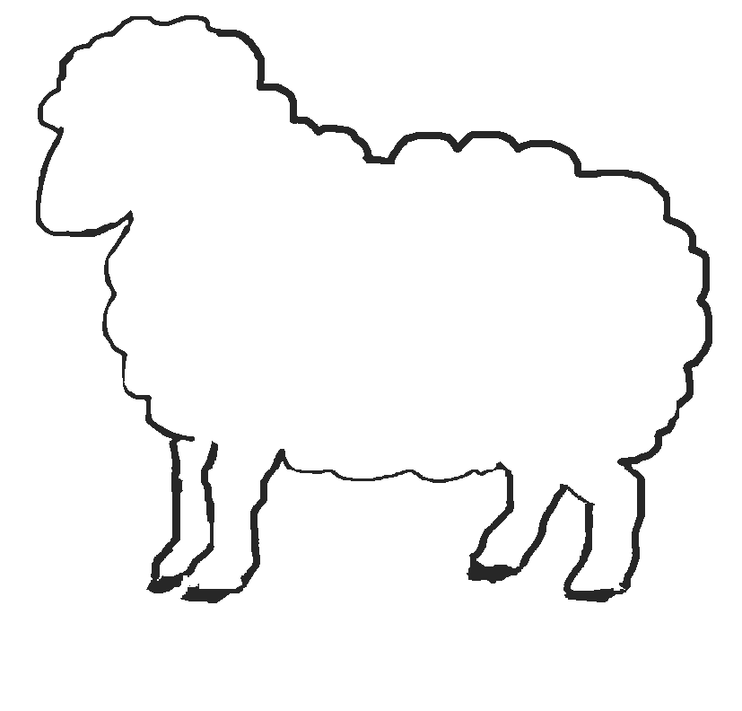 Free sheep outline.