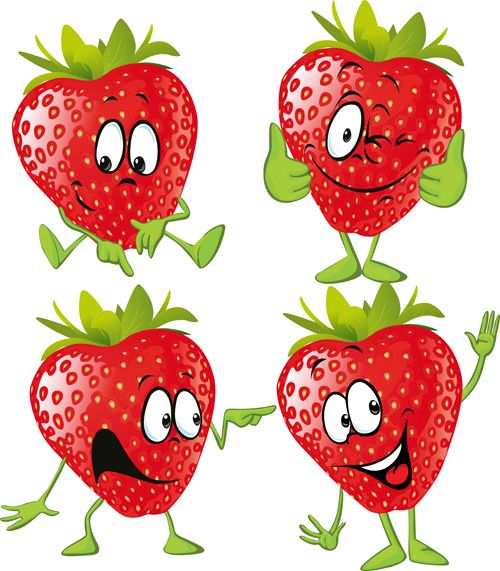 Funny strawberry cartoon.