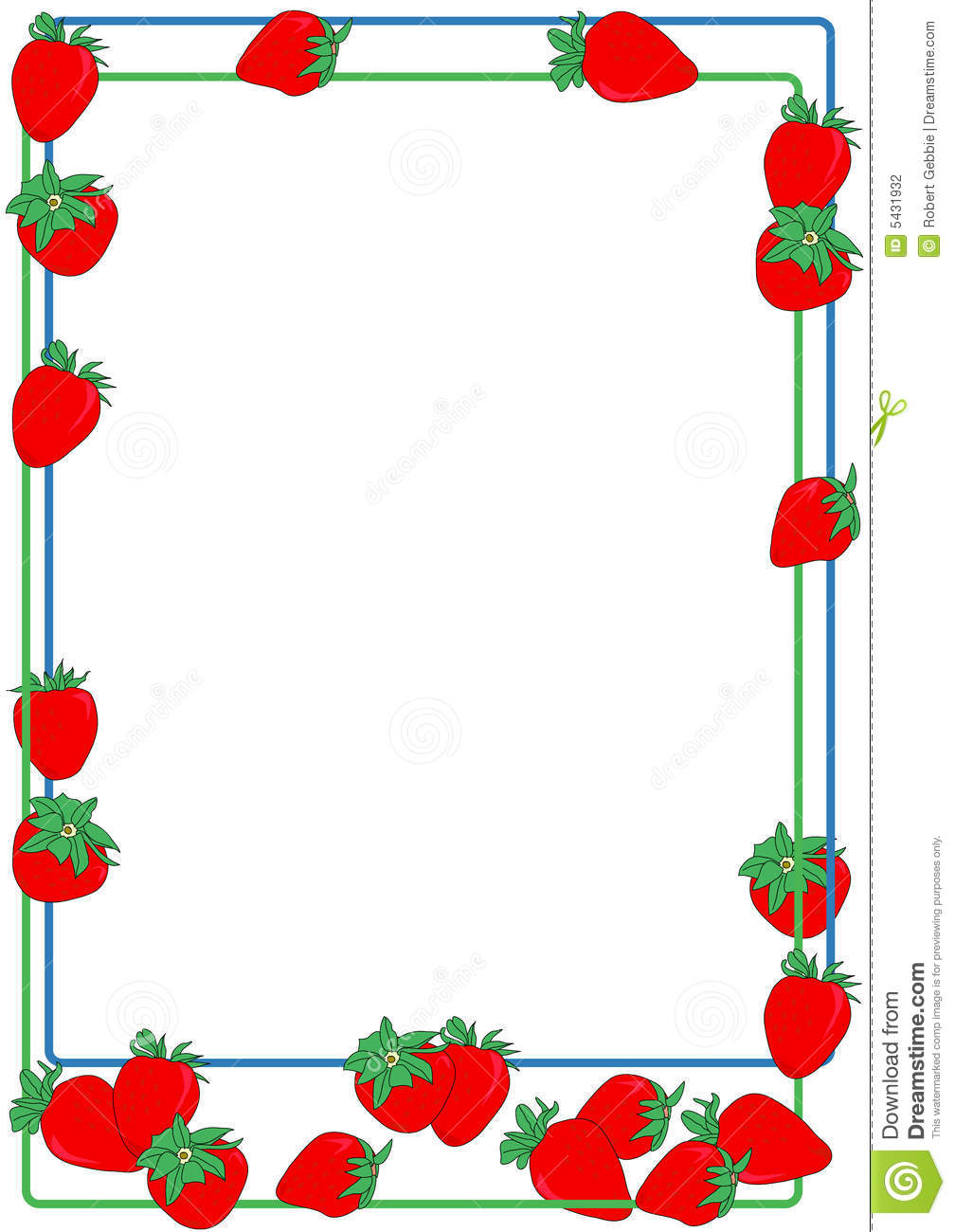 Strawberry clipart border.