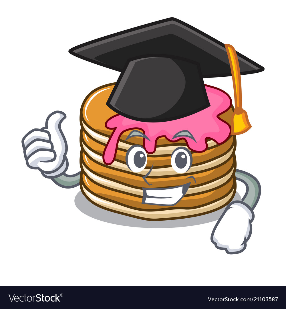 Graduation pancake with strawberry character