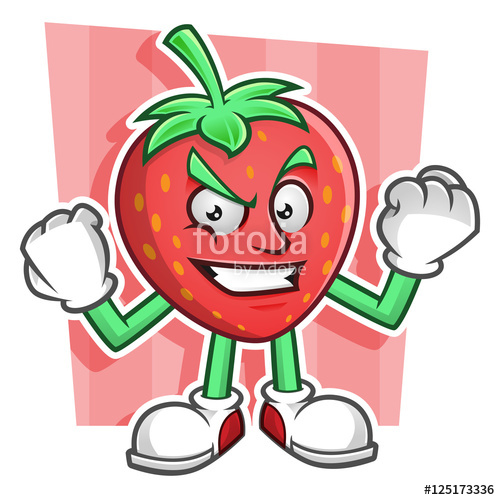 Strong and confident Strawberry mascot