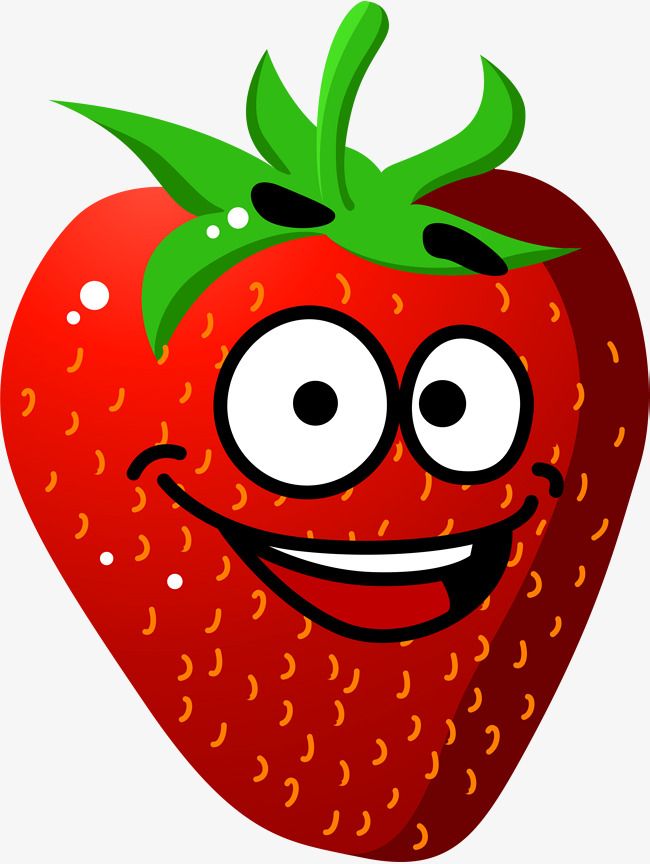 Red smiling strawberry.