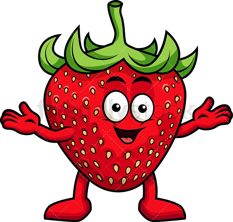 Happy Strawberry Mascot