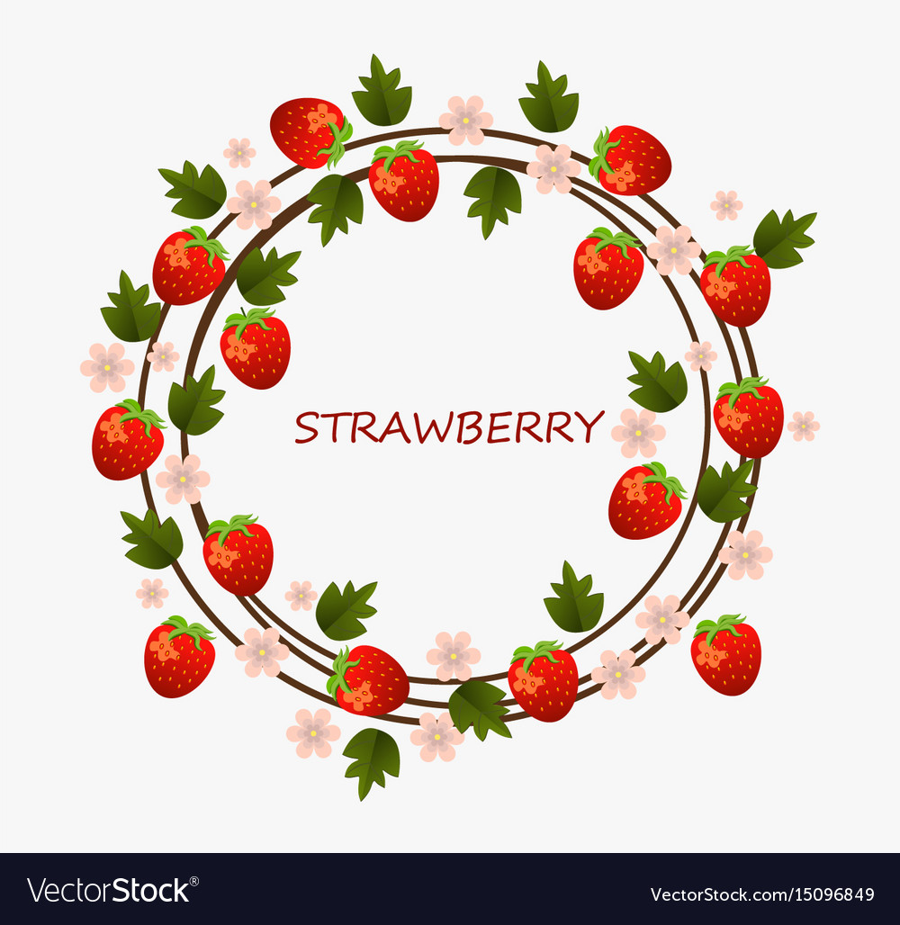 Strawberry round summer fruits card