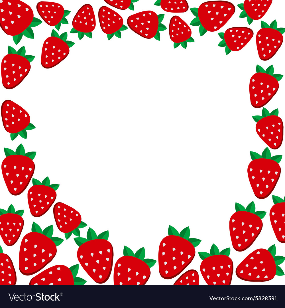 Frame with strawberries template for