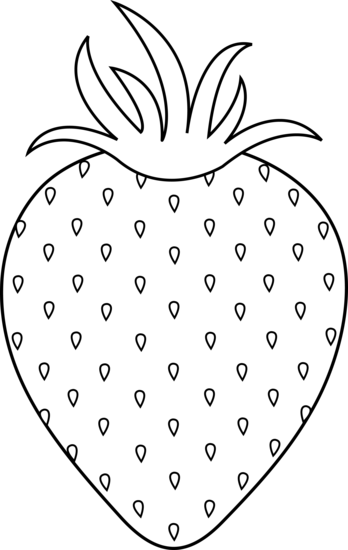 Black and white strawberry clipart
