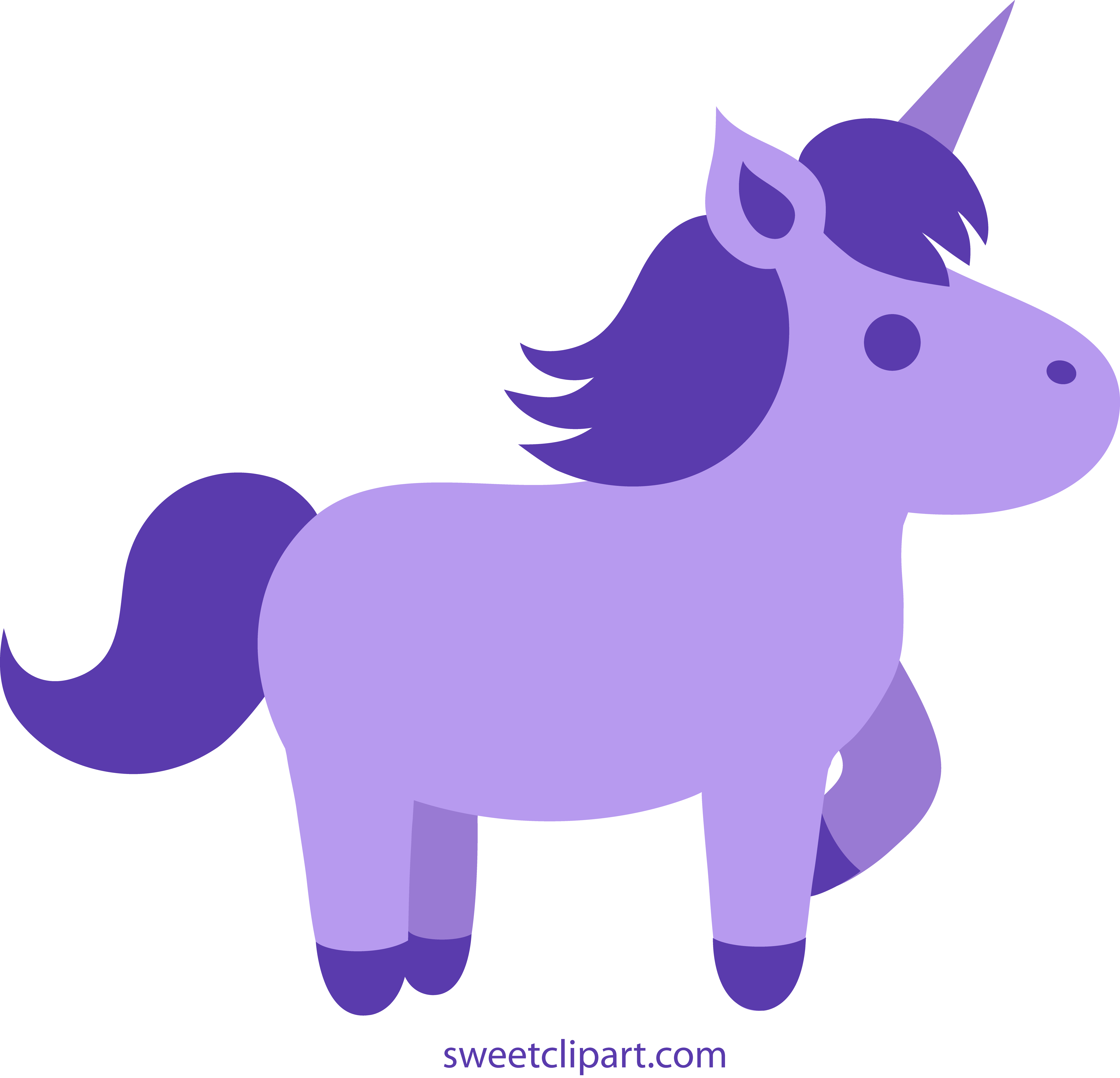 Cute Purple Unicorn Clipart