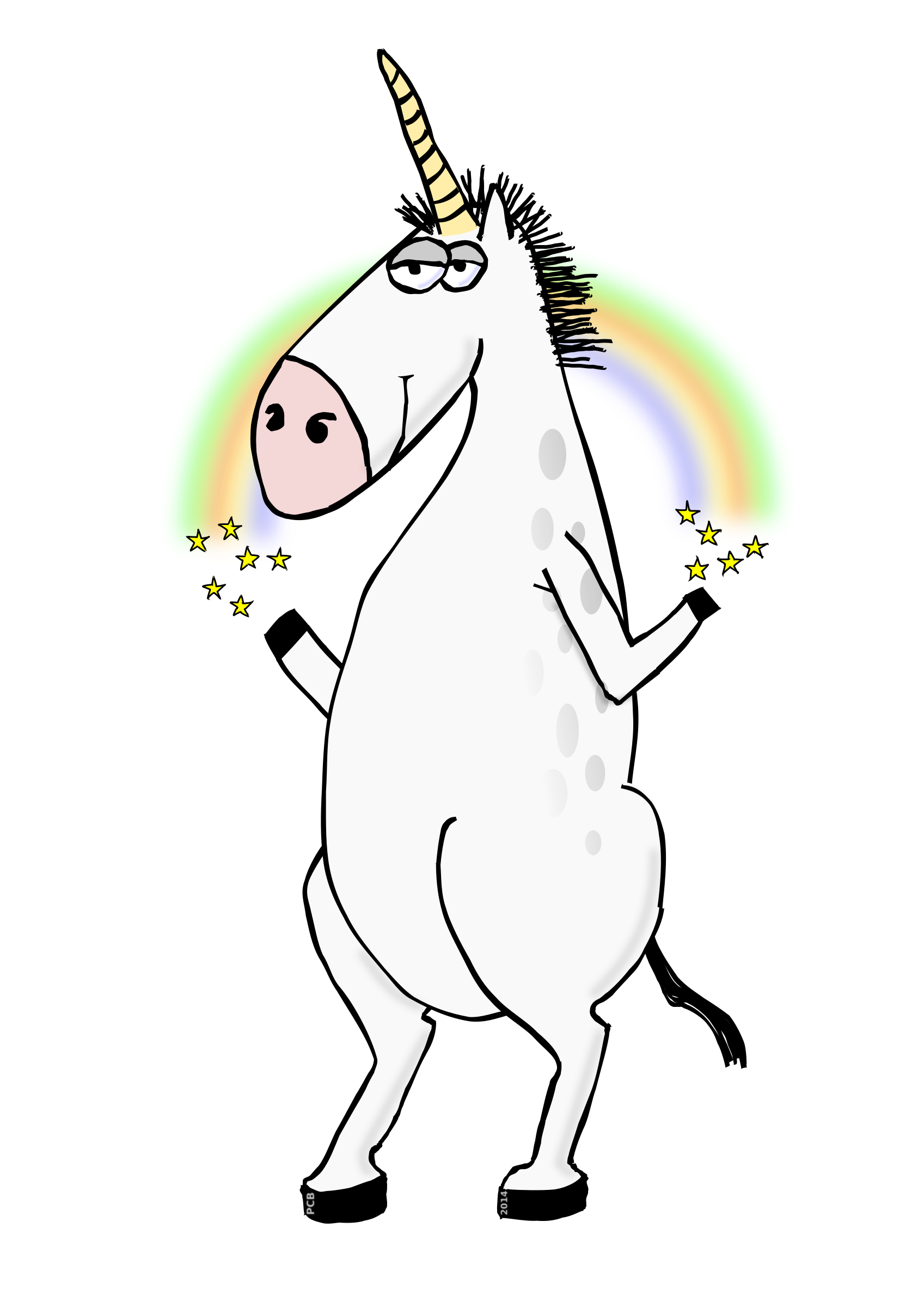 Unicorn with Rainbow vector clipart image