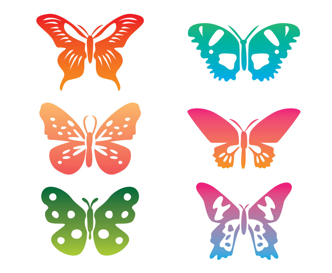 Colorful Butterfly Clip Art Vector Vector Art