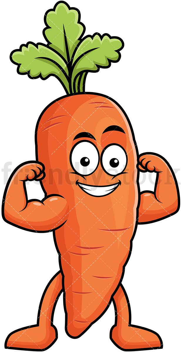 Carrot mascot flexing.