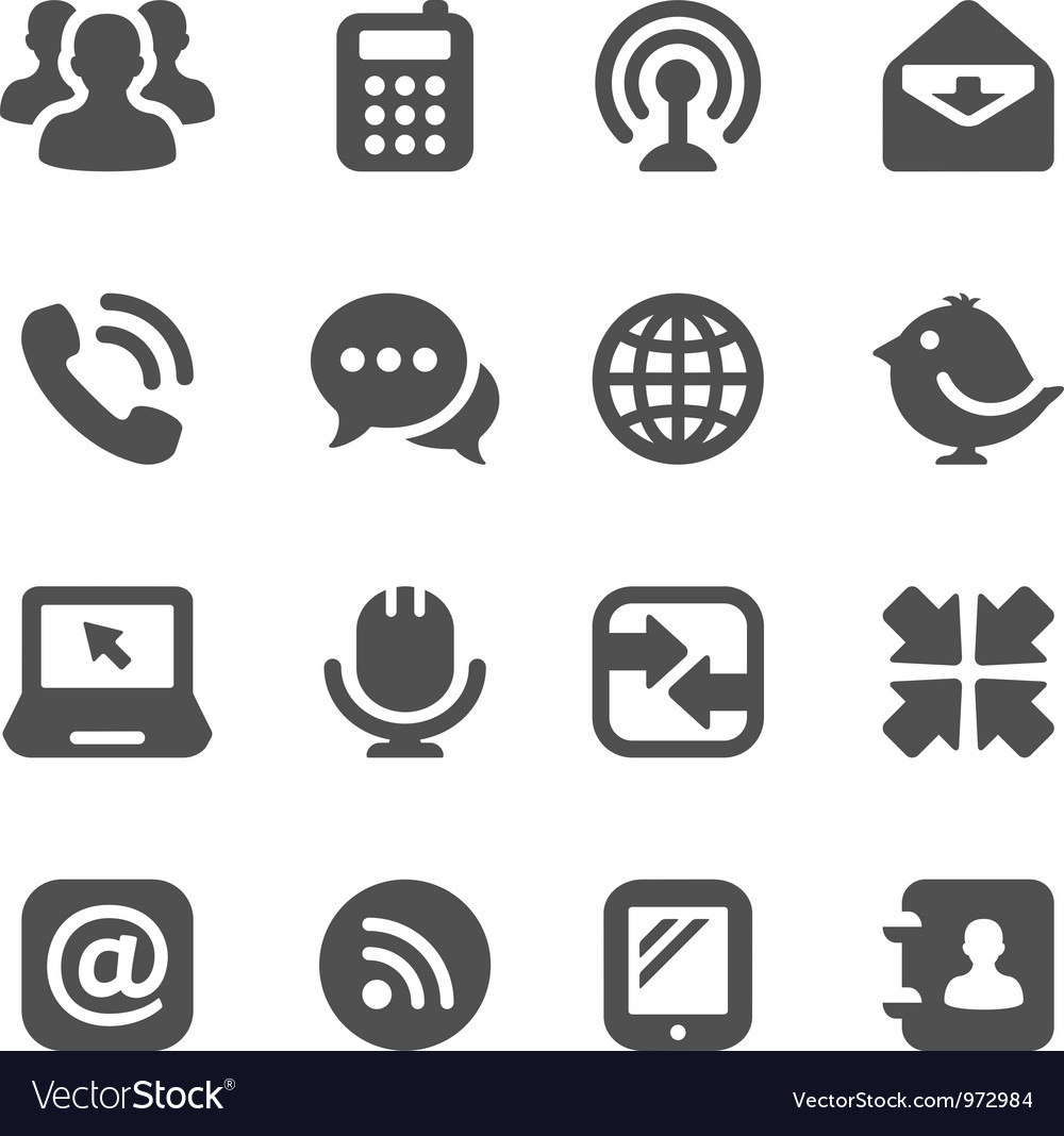 Black communication icons.