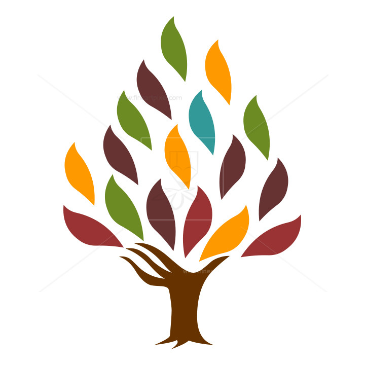Tree hand vector icon logo illustration