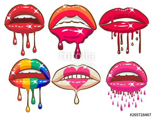 Dripping lips vector clipart design