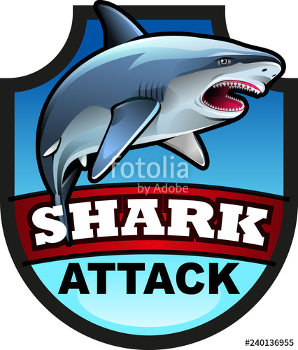 Vector illustration shark attack symbol