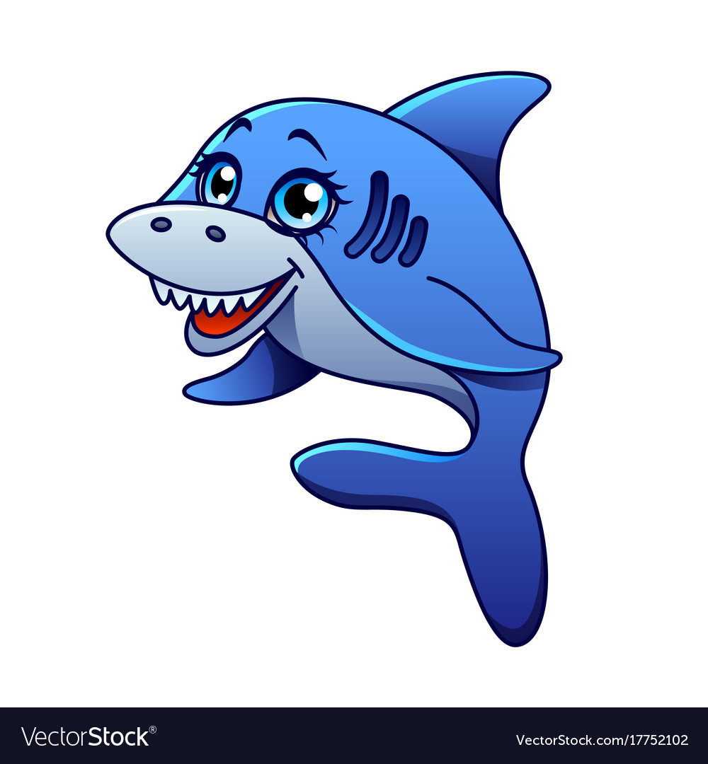 Cartoon shark isolated