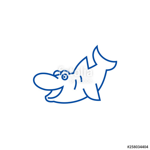 Cute shark line concept icon