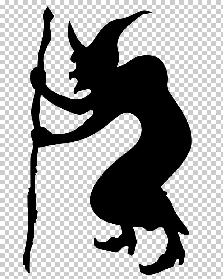 Hag witchcraft silhouette.