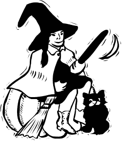 Black and white free witch clipart public domain halloween