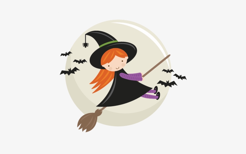 Cute Flying Witch Svg Cut File Halloween Svg Cut Files