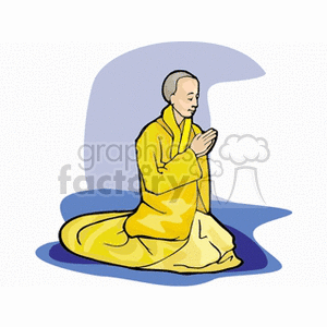 Monk praying clipart.