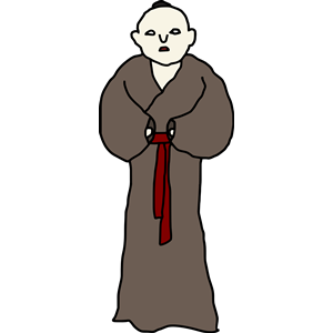 Asian monk clipart.