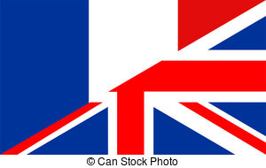 Uk france flag Illustrations and Clipart
