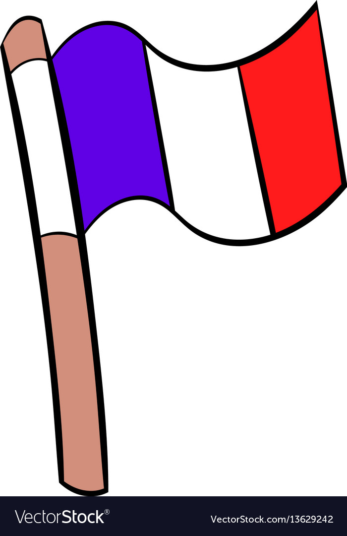 Flag of france icon cartoon