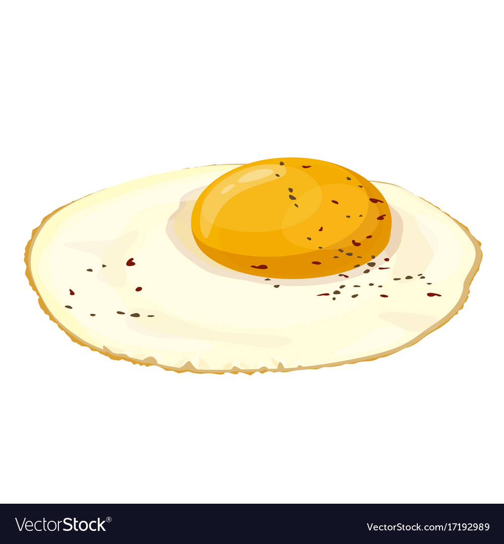 Fried egg with pepper isolated on white background